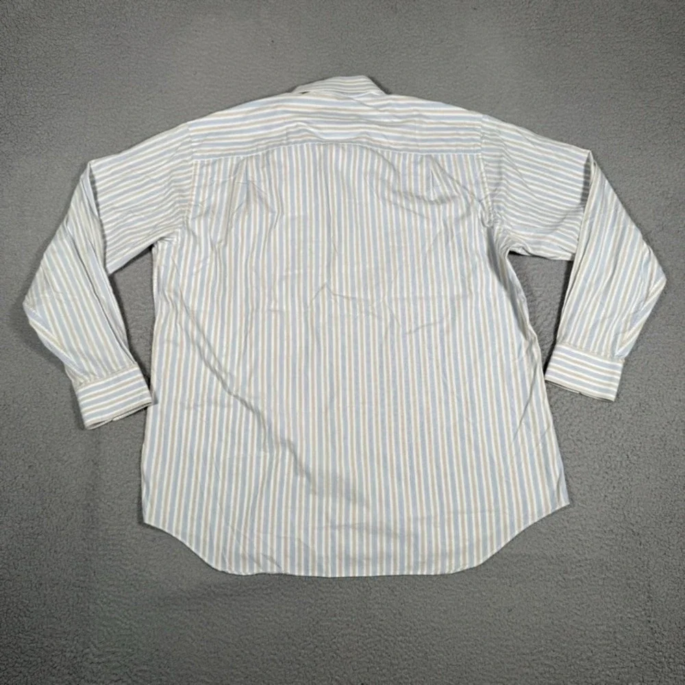 David Donahue Shirt Mens 17.5 34/35 Striped Casual Preppy Button Up Dress Cotton